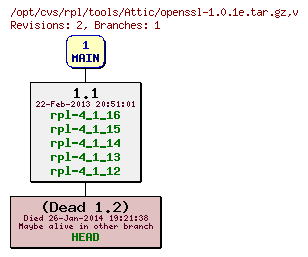 Revision graph of rpl/tools/Attic/openssl-1.0.1e.tar.gz